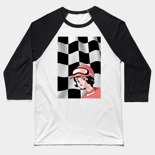 Trixie Speed Racer Checkered Flag! Baseball T-Shirt by drquest